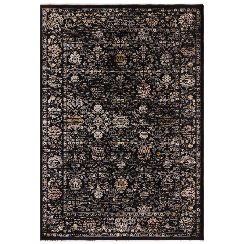 Sovereign Rug Black Vintage Floral Caseys Furniture